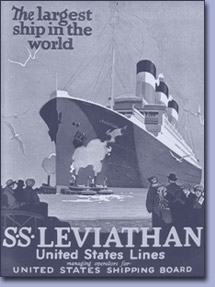 Werbeplakat der United States Line mit der Leviathan Werbeplakat der United States Line mit der Leviathan
